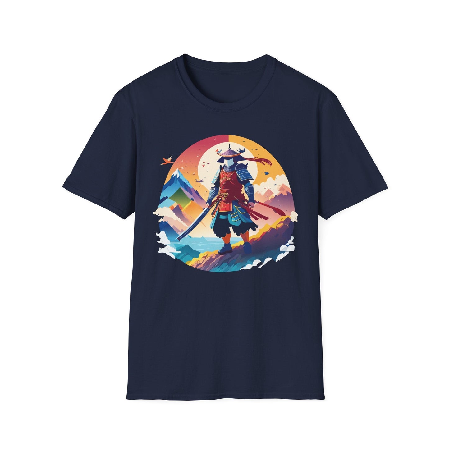Samurai T Shirt Unisex Softstyle Gildan 64000 100 Percent Ring Spun Cotton Tee For Everyday Wear