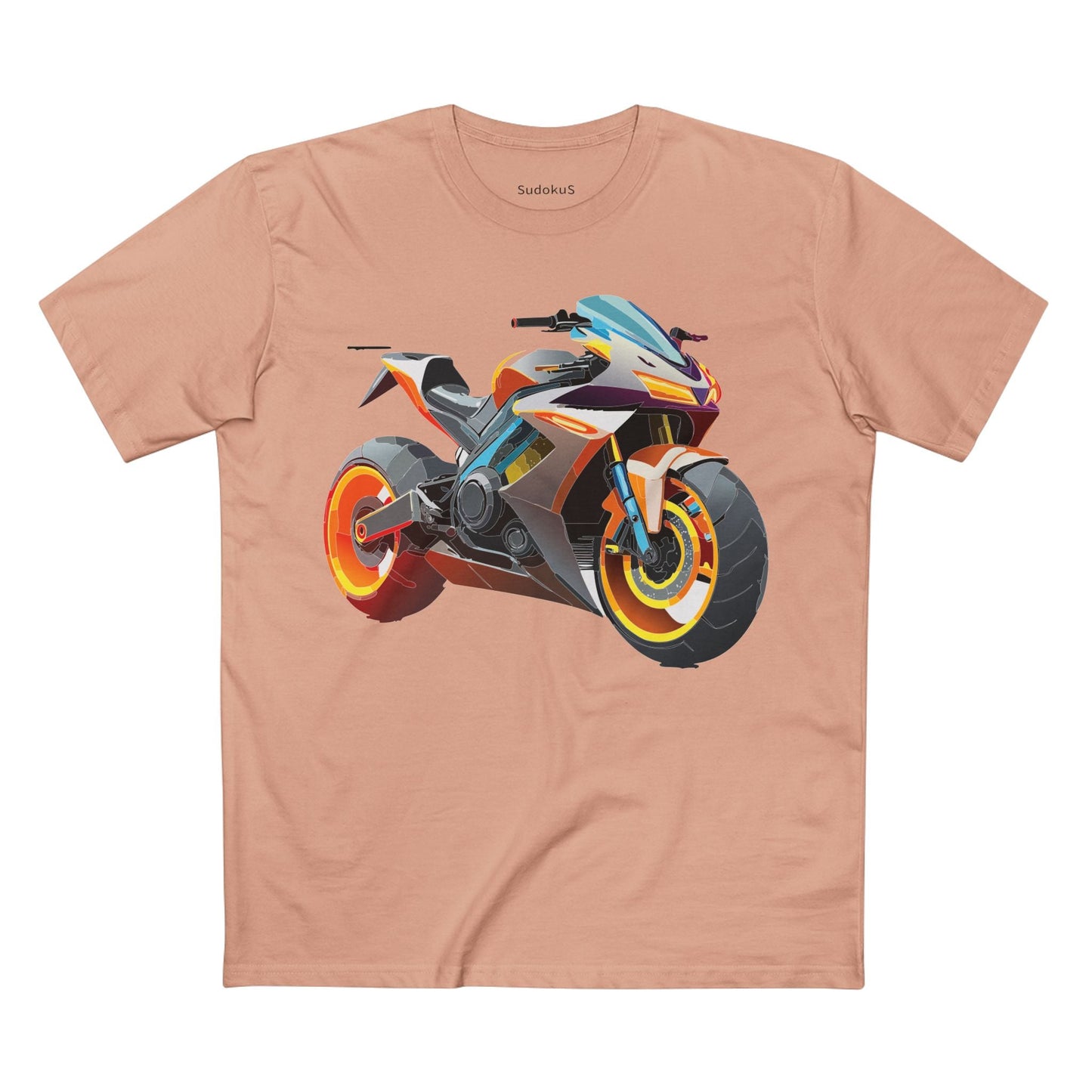 Moto Bike Graphic Unisex 100 Cotton Staple Tee 24