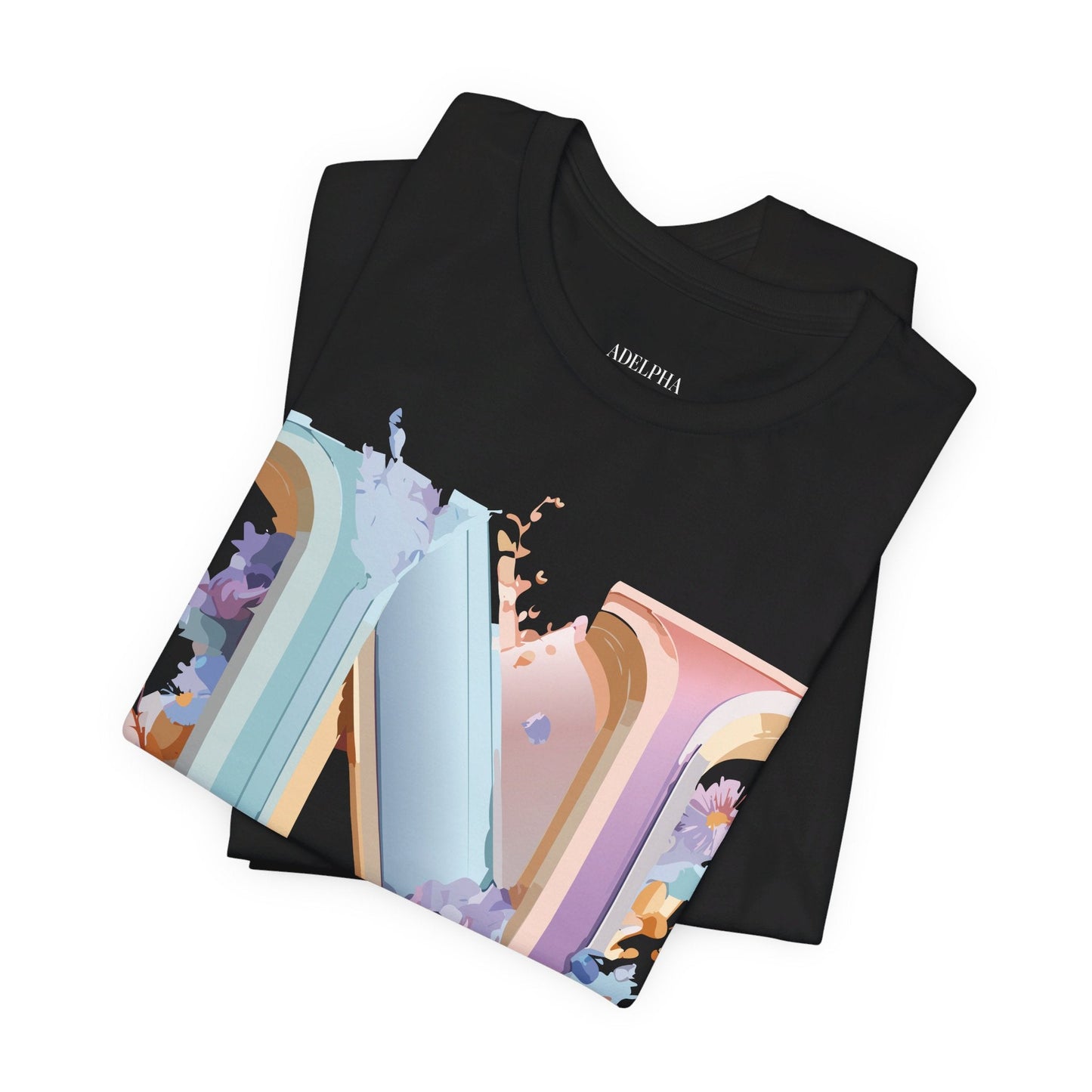 Letter N Shirt Graphic Tee Unisex Vintage Inspired Art Adelpha Design Short Sleeve