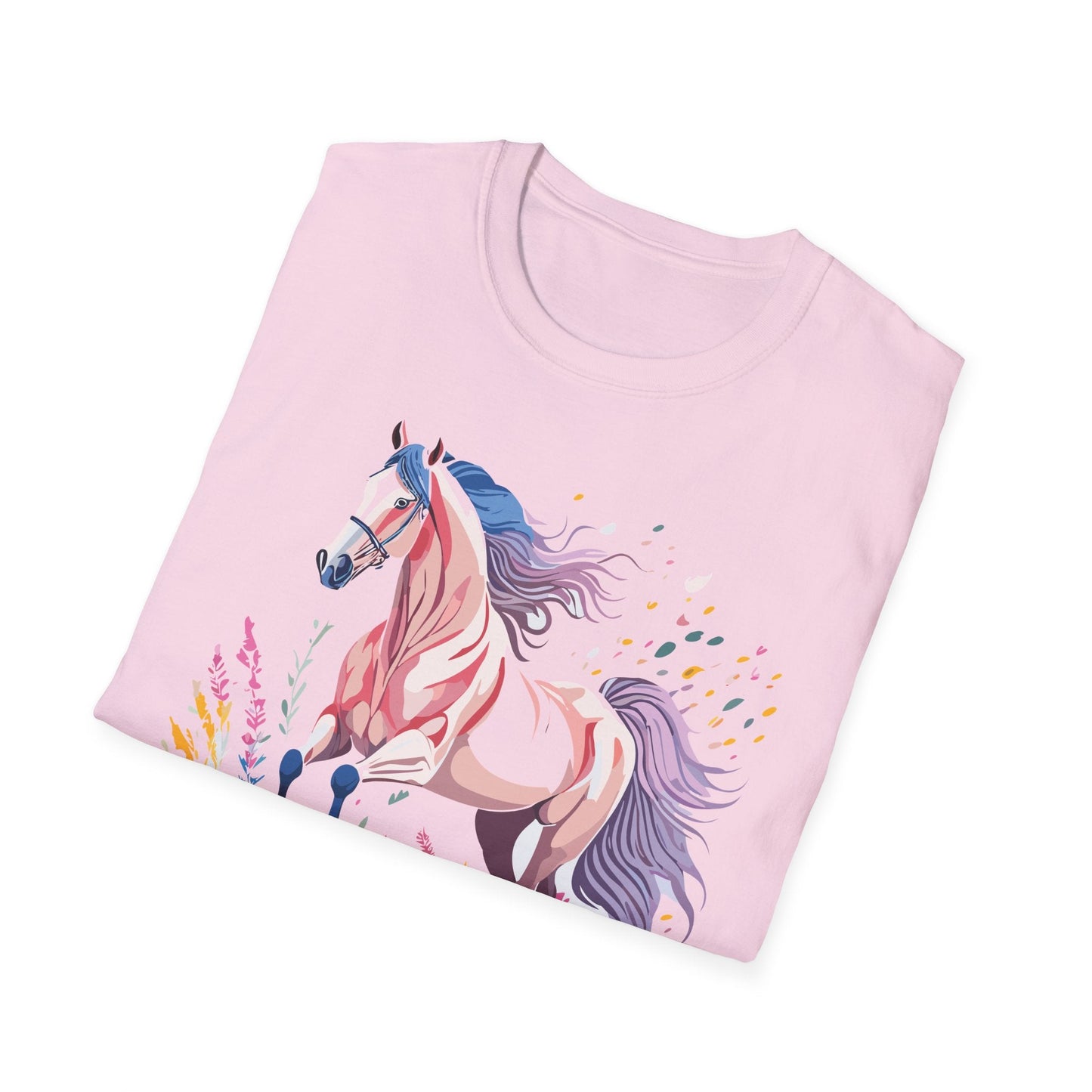Horse Shirt Unisex Tee Animal Print Gildan Softstyle 64000 Ring Spun Cotton