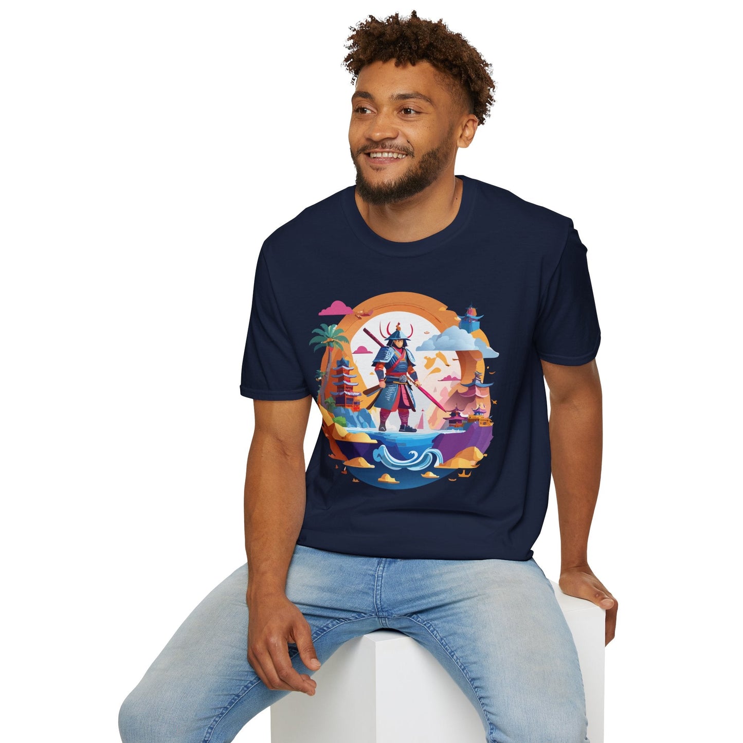Samurai T Shirt Unisex Gildan Softstyle 64000 100 Percent Ring Spun Cotton Lightweight Tee