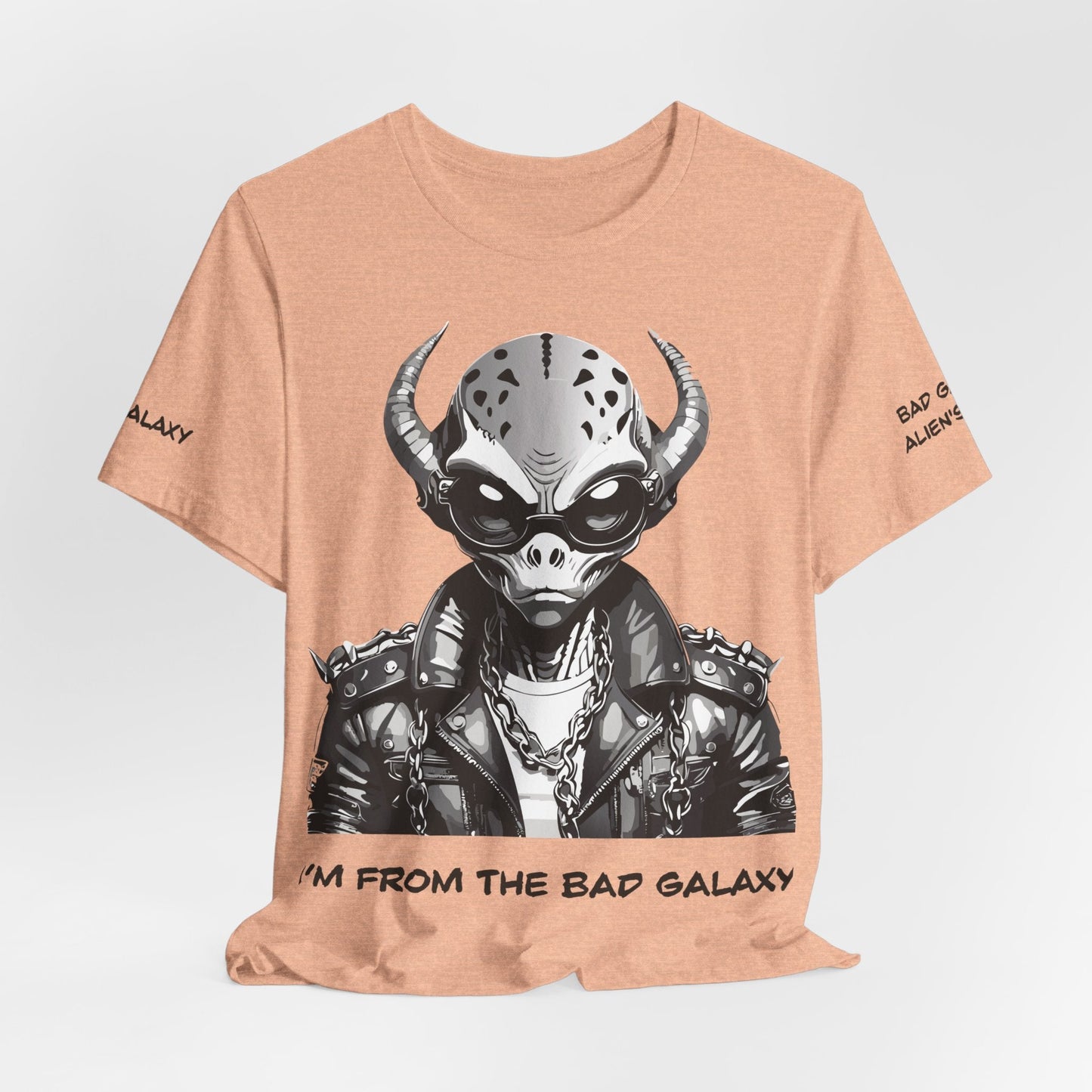 Alien Graphic Tee Shirt From Bad Galaxy Made To Order In USA 100 Percent Cotton Eco Friendly Inks