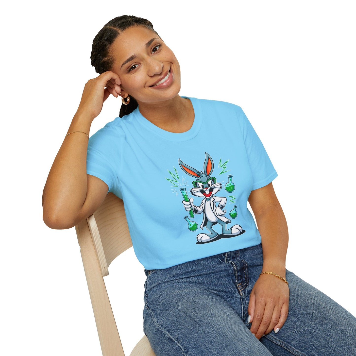Bugs Bunny T Shirt Unisex Softstyle Cartoon Tee 100 Percent Ring Spun Cotton Graphic Artwork