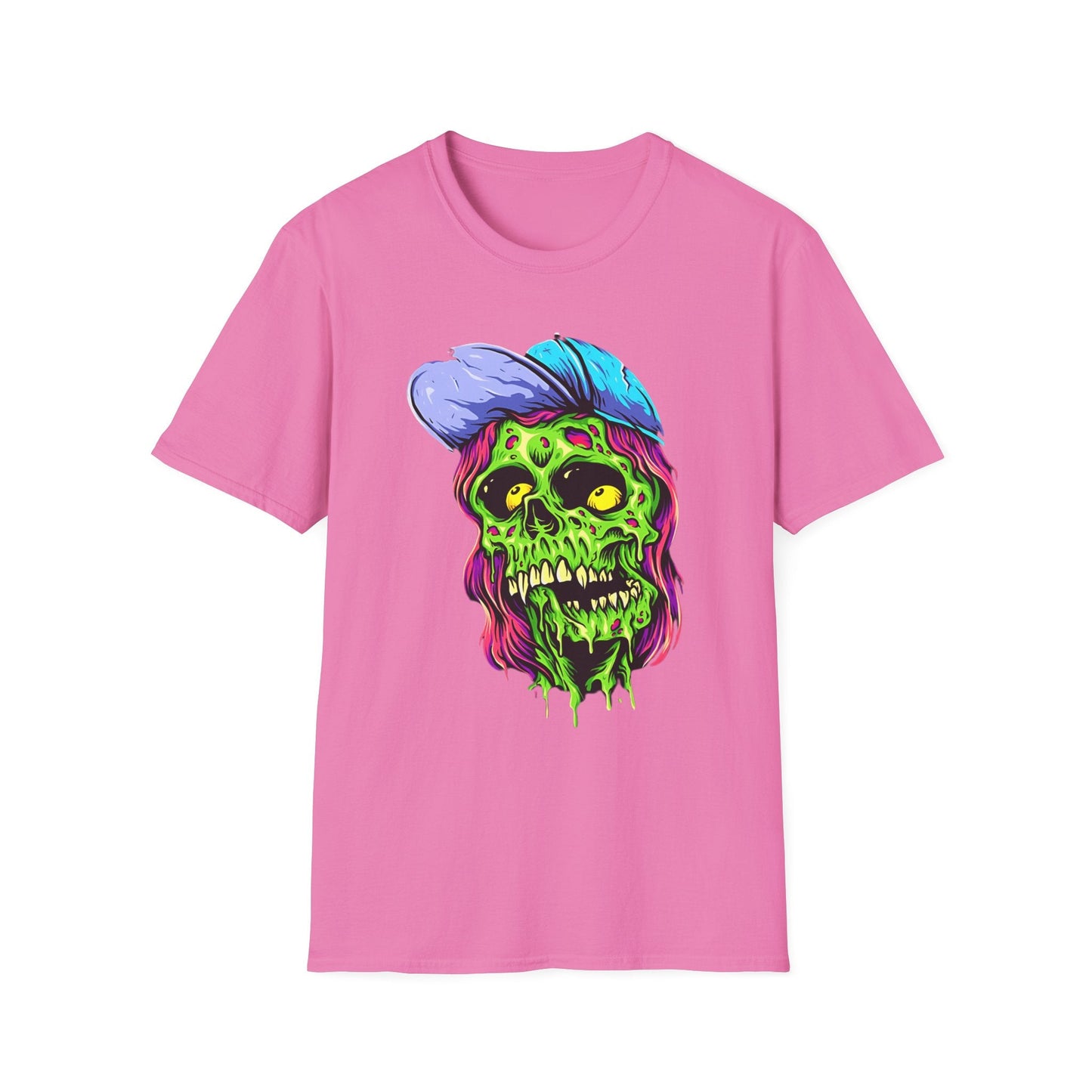 Unisex Skull Tee Shirt With Skeleton Artwork Gildan Softstyle 64000 Ring Spun Cotton
