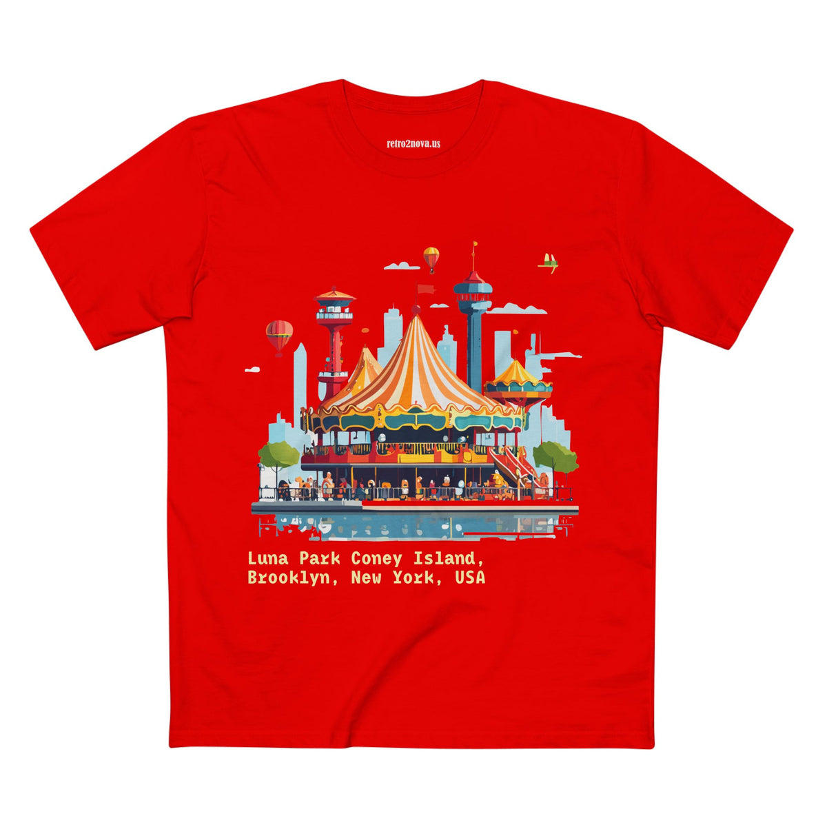 Luna Park Coney Island Carousel Tee | Brooklyn New York Illustration