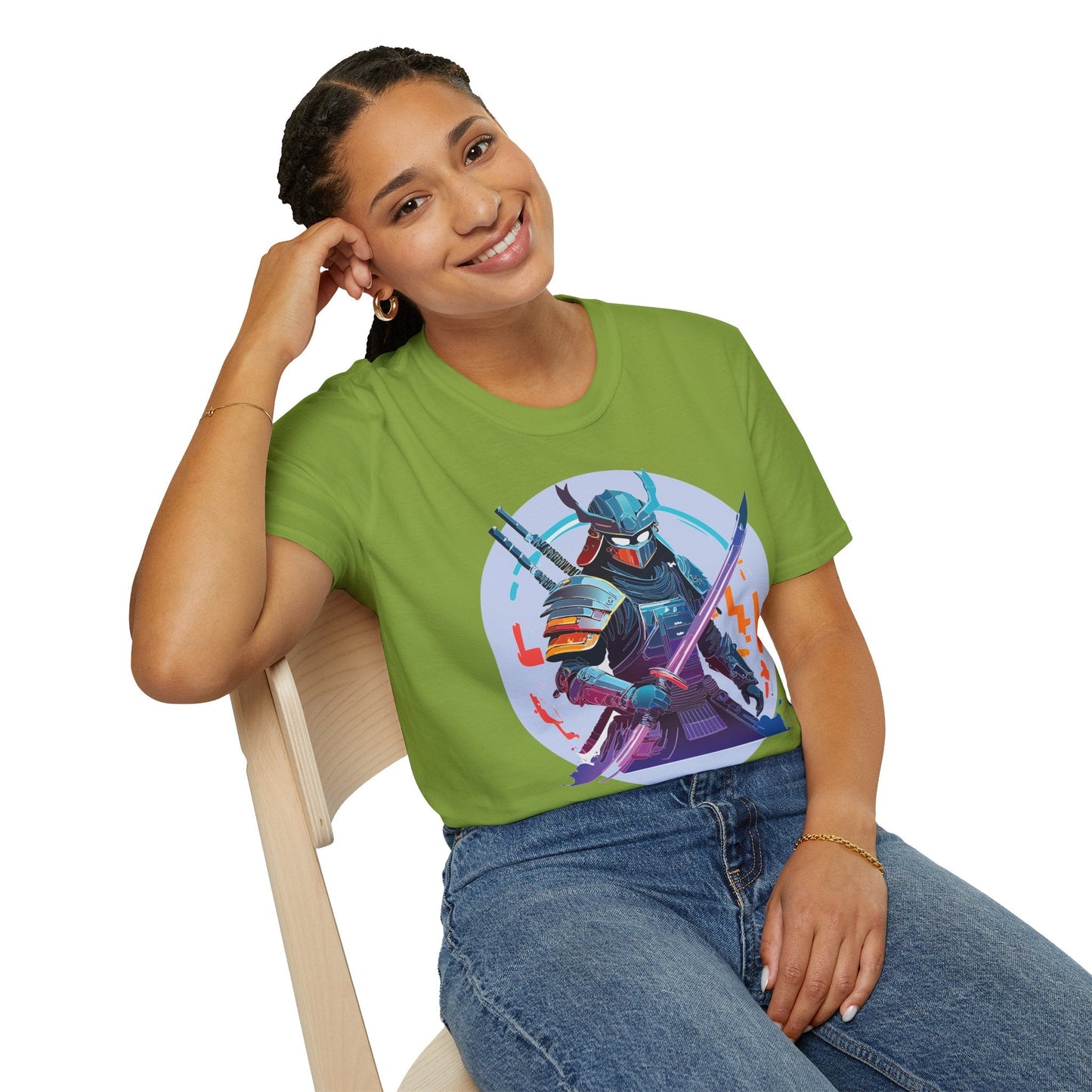 Samurai Shirt Unisex Softstyle Tee 100 Percent Ring Spun Cotton Light 4.5 Oz Graphic Gildan 64000