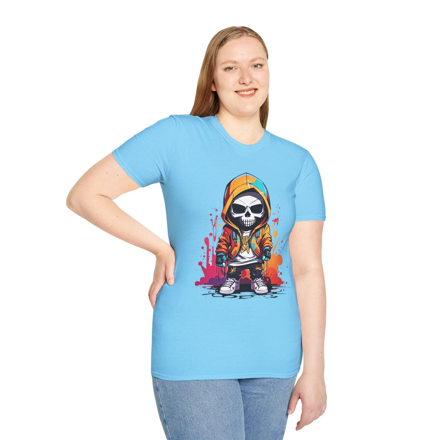 Skull Shirt Unisex Skeleton Graphic Tee Gildan Softstyle 64000 100 Percent Cotton