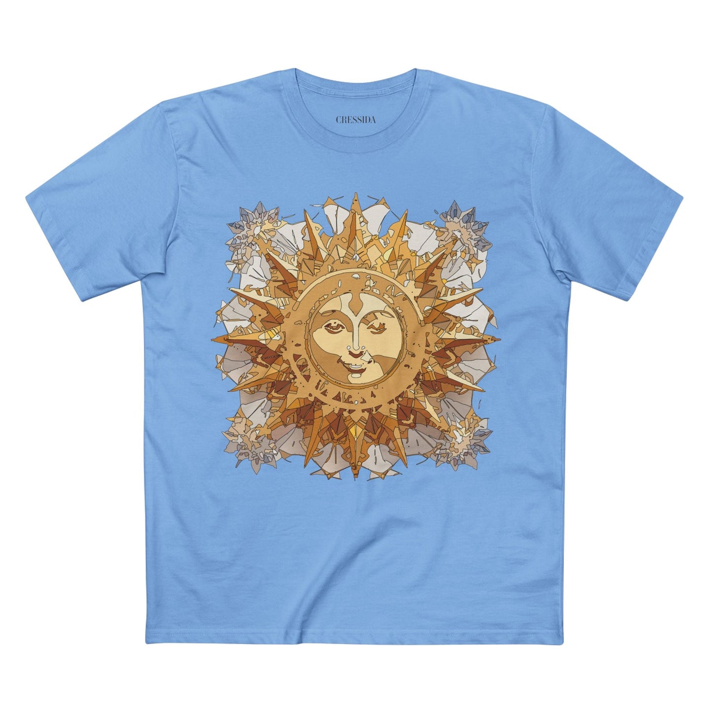 Gold Sun Graphic Unisex 100 Cotton T-Shirt with Golden Art Design 17