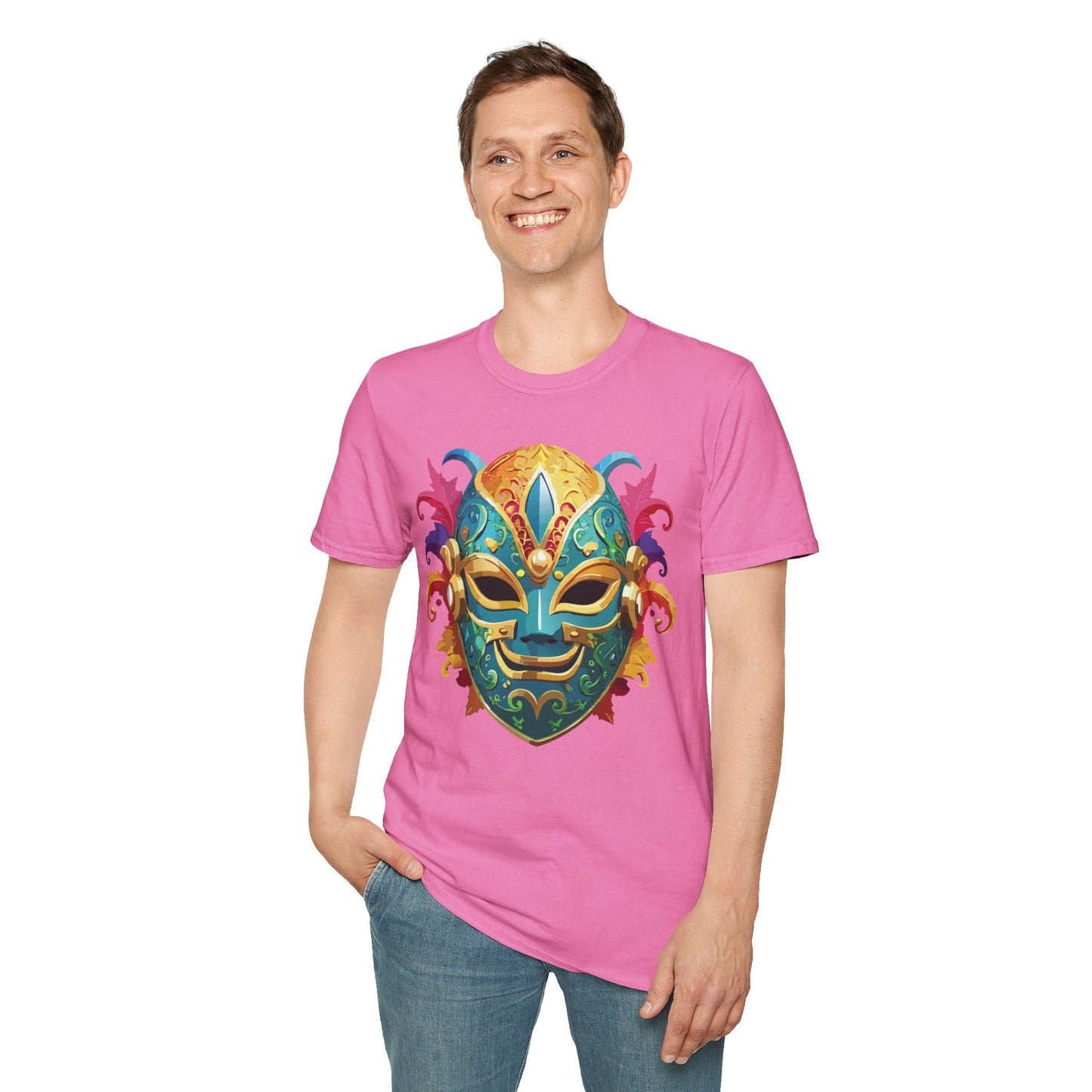 Mask Graphic Unisex Cotton Masquerade Design Artwork Tee 13