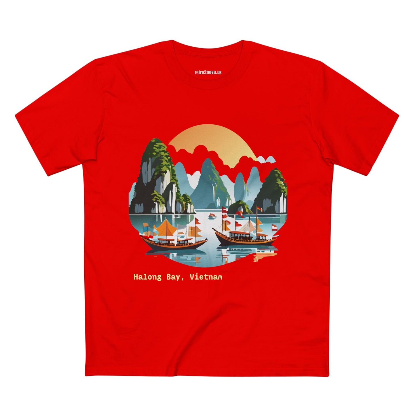 Travel Shirt Vietnam Tourist TT33 Unisex Premium Cotton Art Tee Retro2Nova Discover Art