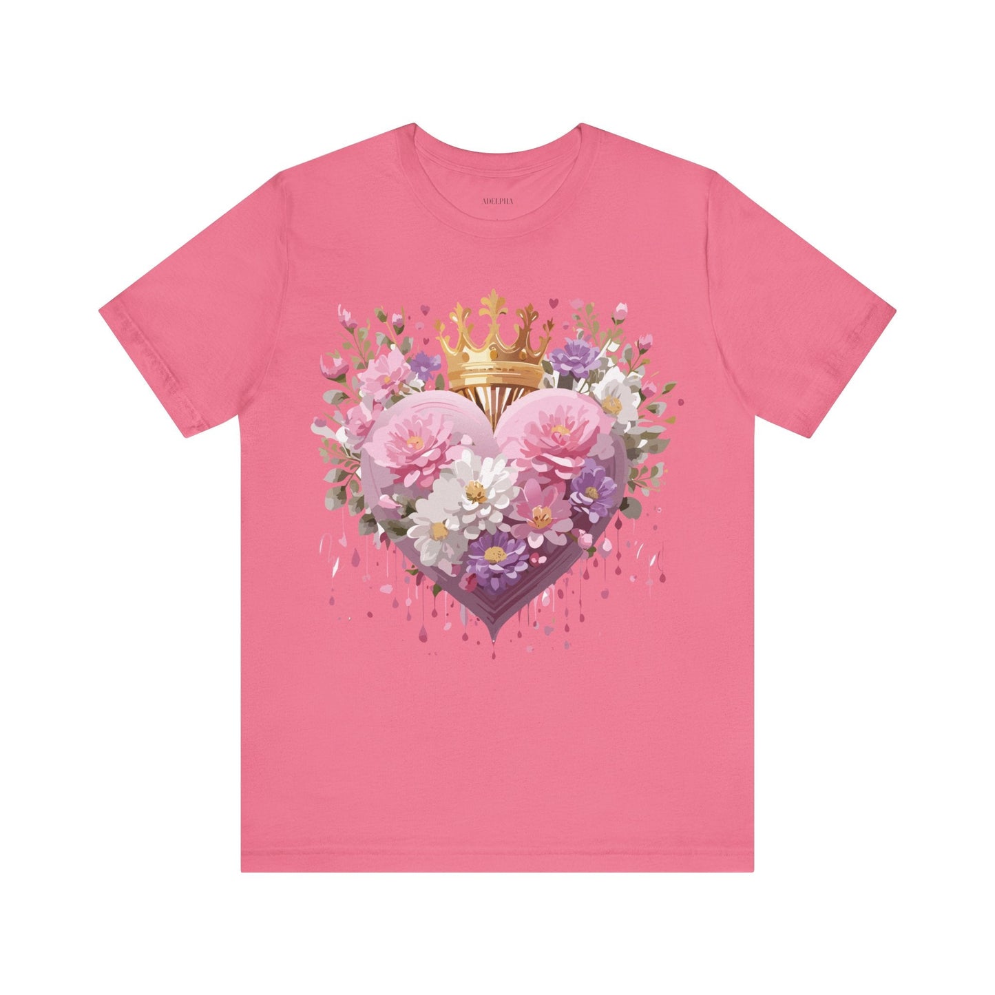 Valentine Day Graphic Unisex 100 Cotton Vintage Artwork with Love and Flower Design Tee 2