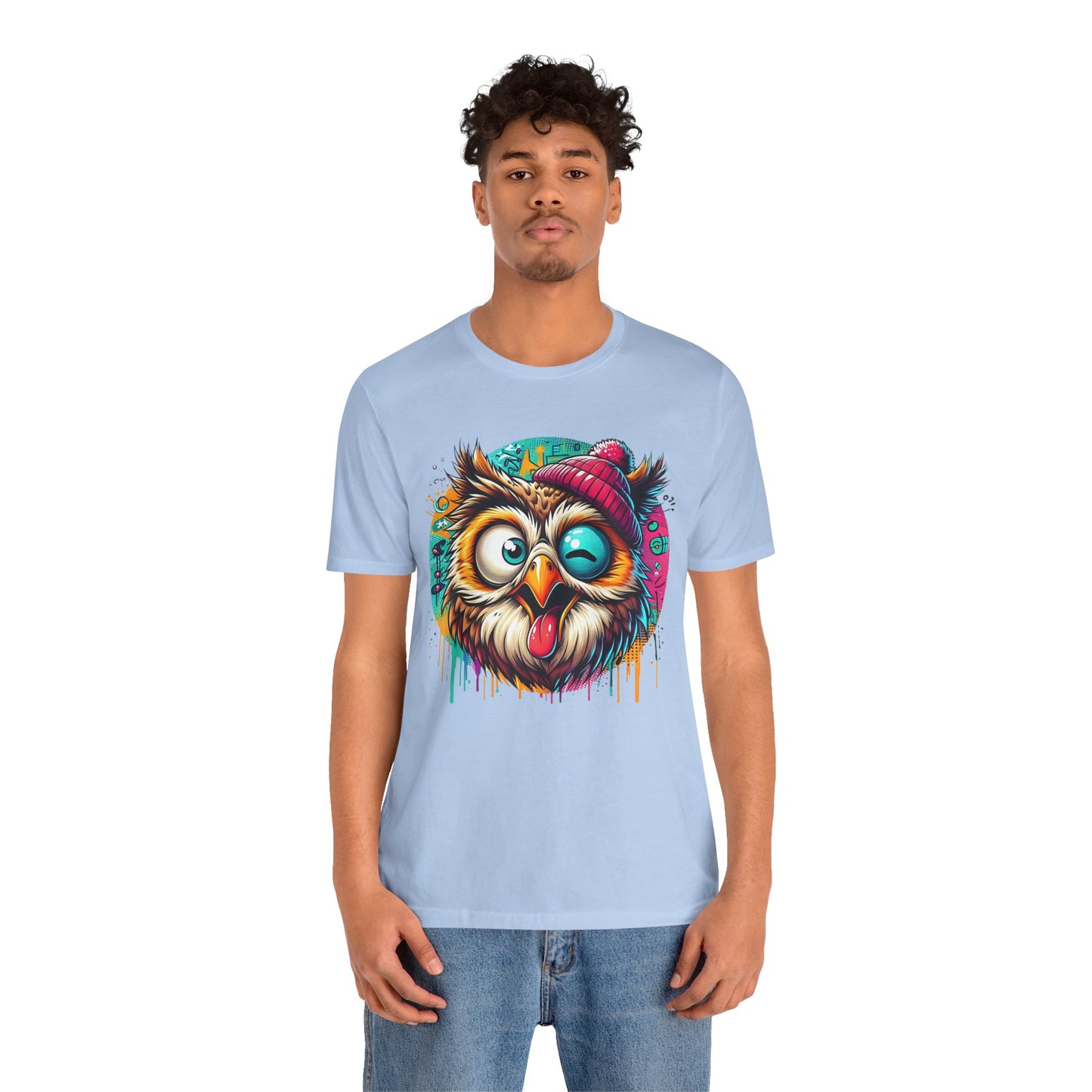 Colorful Owl Graphic Tee, Fun Owl Shirt, Funny Bird Shirt, Cute Cartoon Tees, Animal T-Shirt, Animal Tees, Art Design T-Shirt