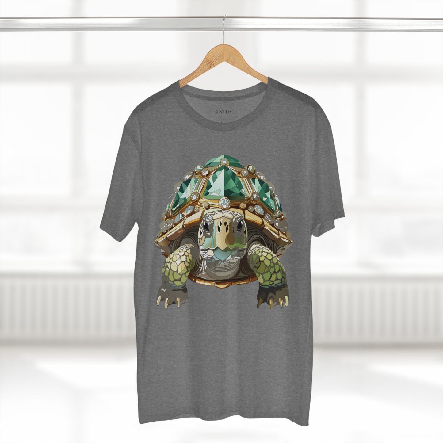 Turtle Graphic Unisex 100 Cotton Tee With Unique Animal Golden Medallion Art Design 30