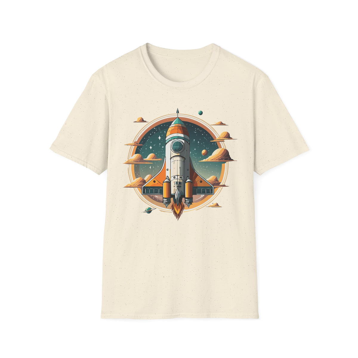 Retro Rocket Launch T-Shirt | Space Shuttle Graphic Design Unisex 100 Cotton Gildan T-Shirt