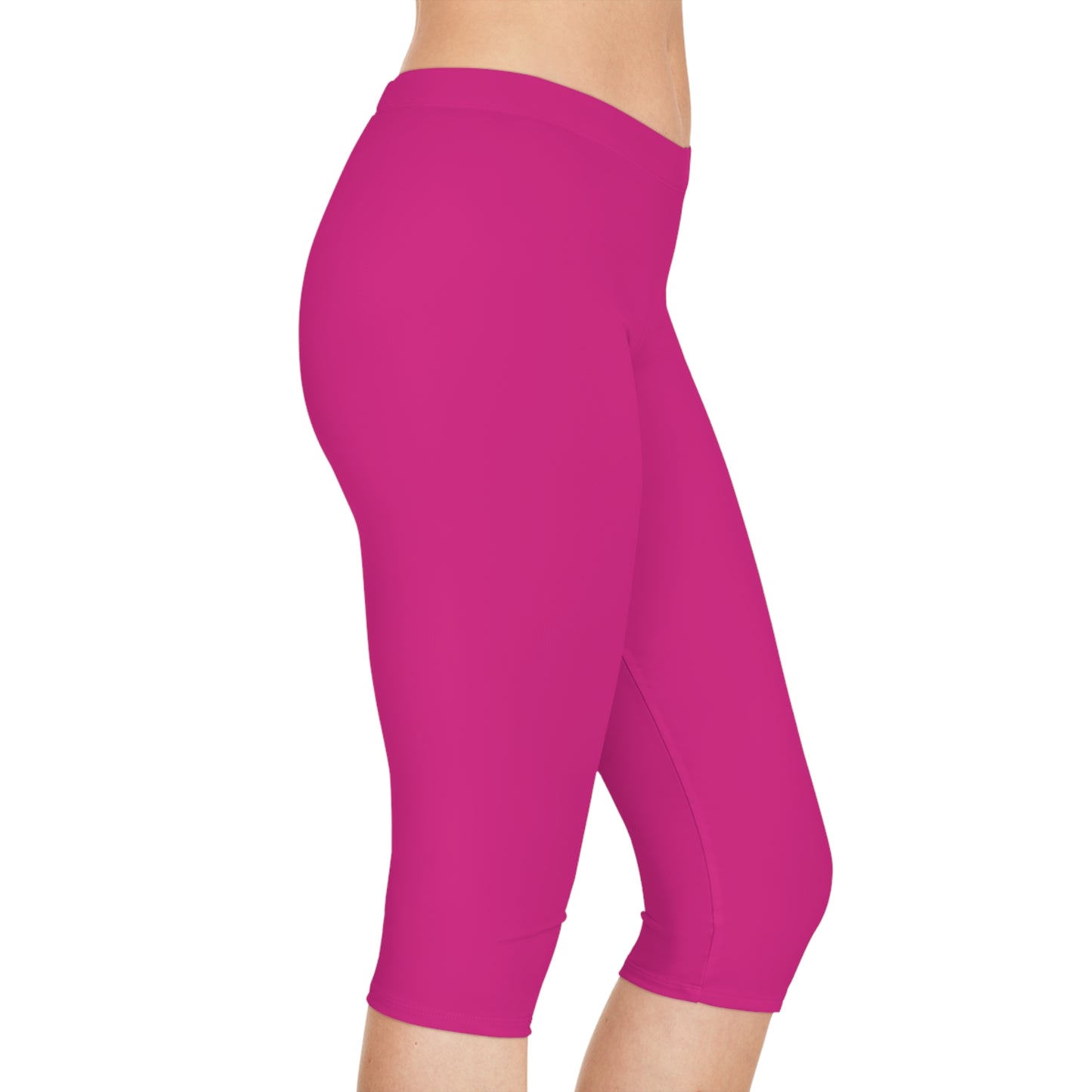 Pink Color Capri Leggings, Pink Capri Leggings 8