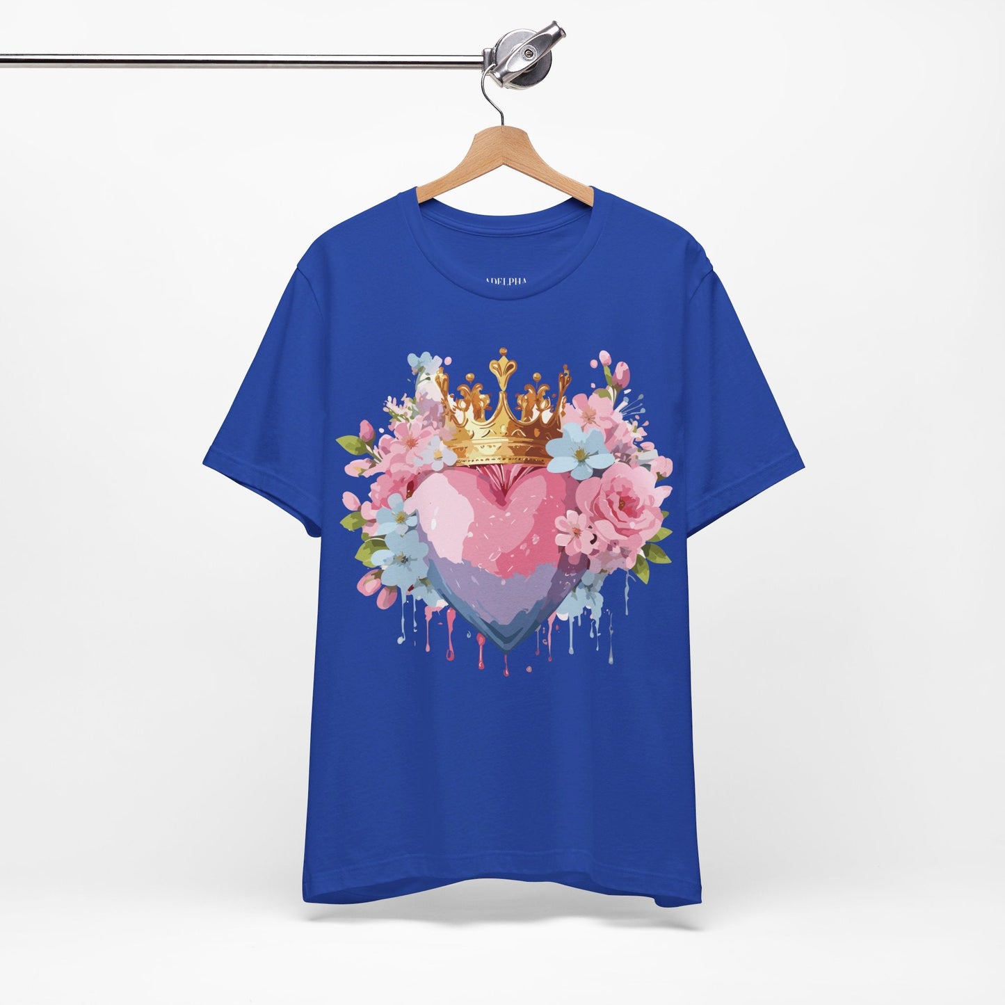Valentine Day Graphic Unisex 100 Cotton Vintage Artwork with Love and Flower Design Tee 18