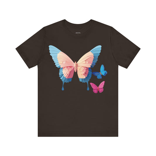 Butterfly Graphic Unisex Cotton Bella+Canvas Tee with Art Design n73