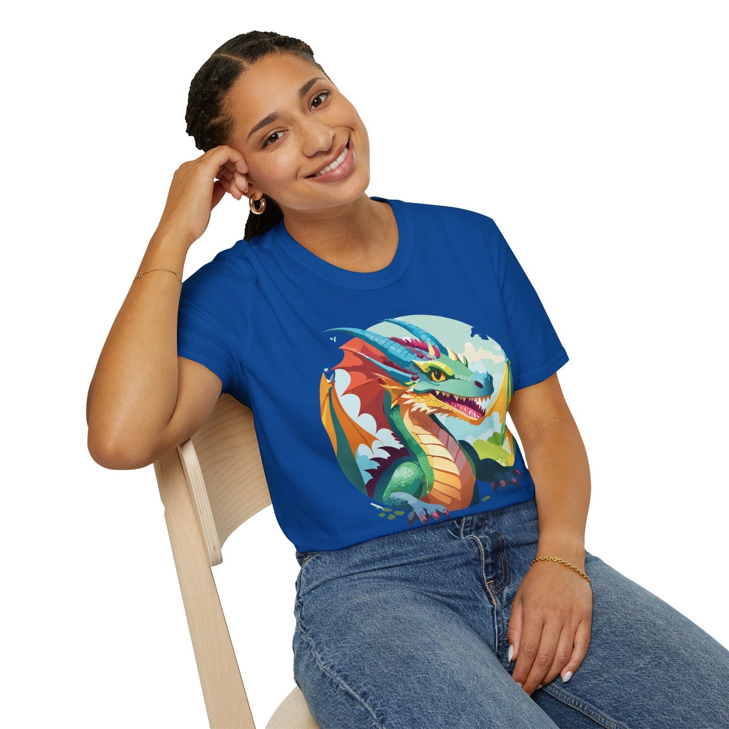 Unisex Dragon Graphic Tee By Gildan Softstyle 64000 Short Sleeve Cotton Tee Art Design