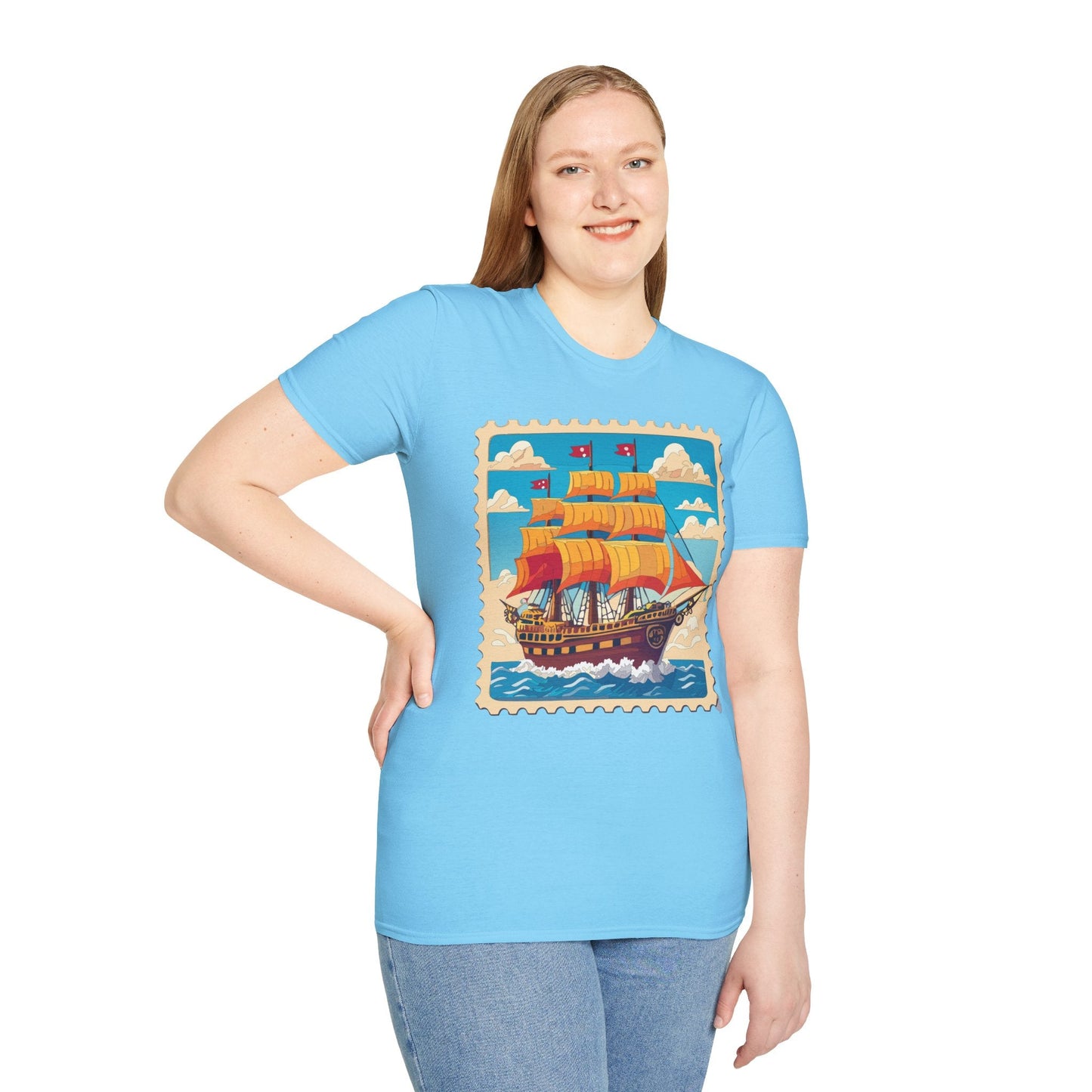 Unisex Softstyle Frigate Ship T Shirt 100 Percent Ring Spun Cotton Gildan 64000 Tee