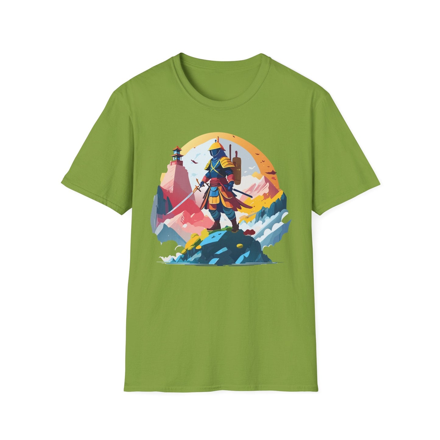 Samurai Unisex T Shirt Softstyle 64000 Short Sleeve Tee 100 Percent Cotton Breathable Comfort Fit
