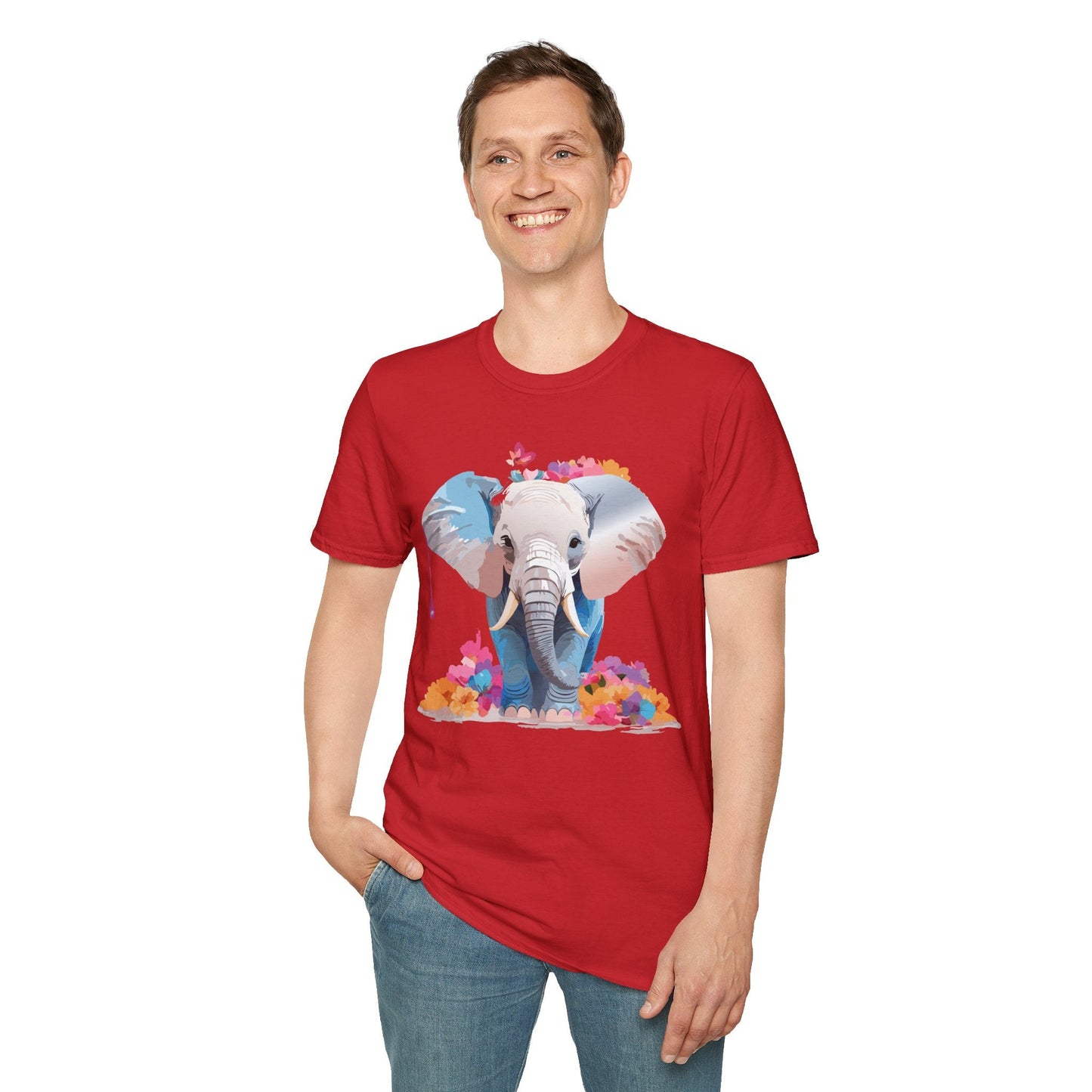 Elephant T Shirt Unisex Softstyle 64000 Graphic Elephant Illustration Animal Tee For Everyday Wear