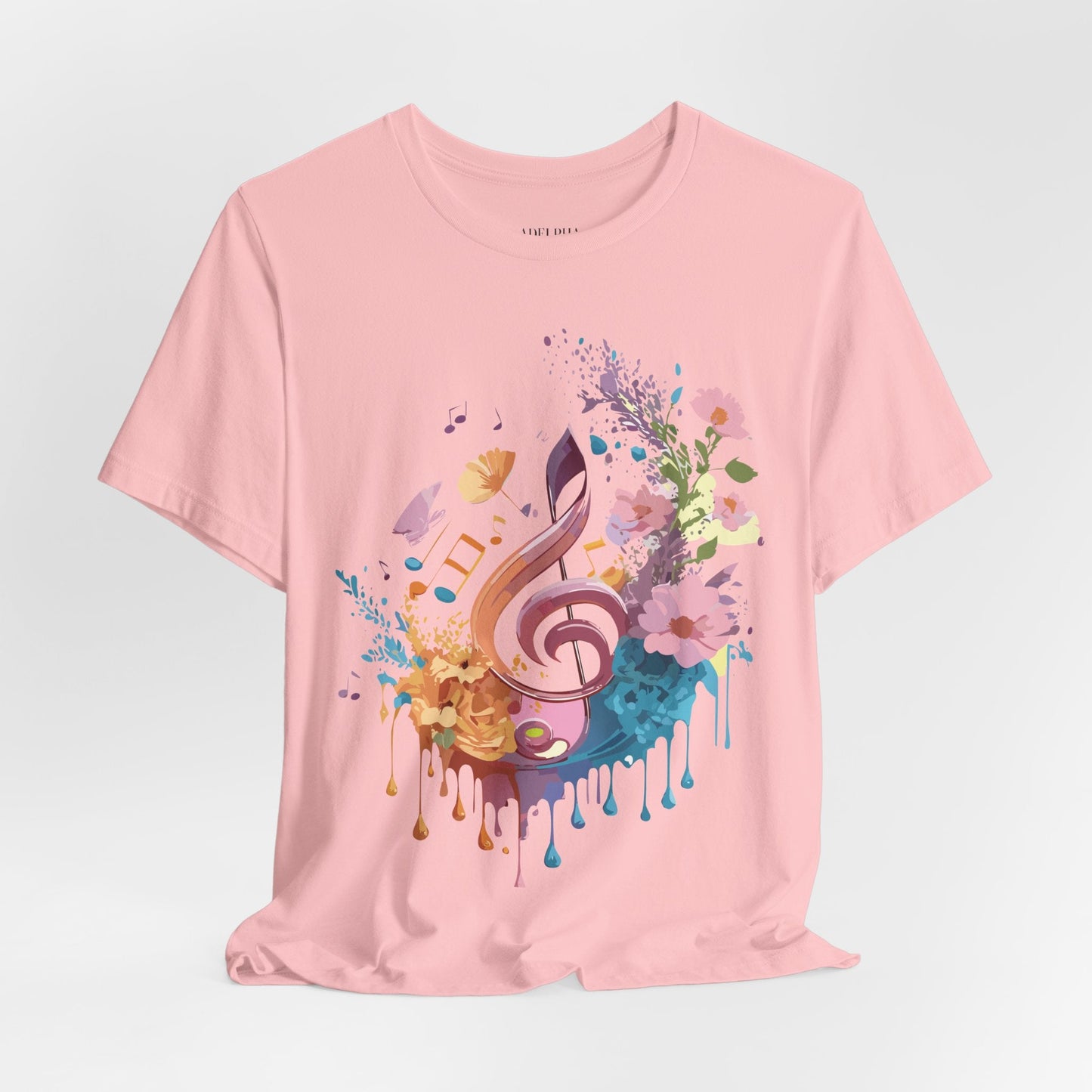 Music Graphic Unisex 100 Cotton Vintage Art with Musical Elements Tee 115