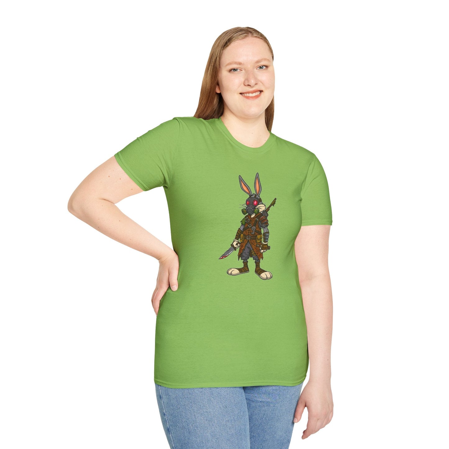 Cartoon Bunny Graphic Unisex Cotton Animal Animation Artwork Design Tee 10