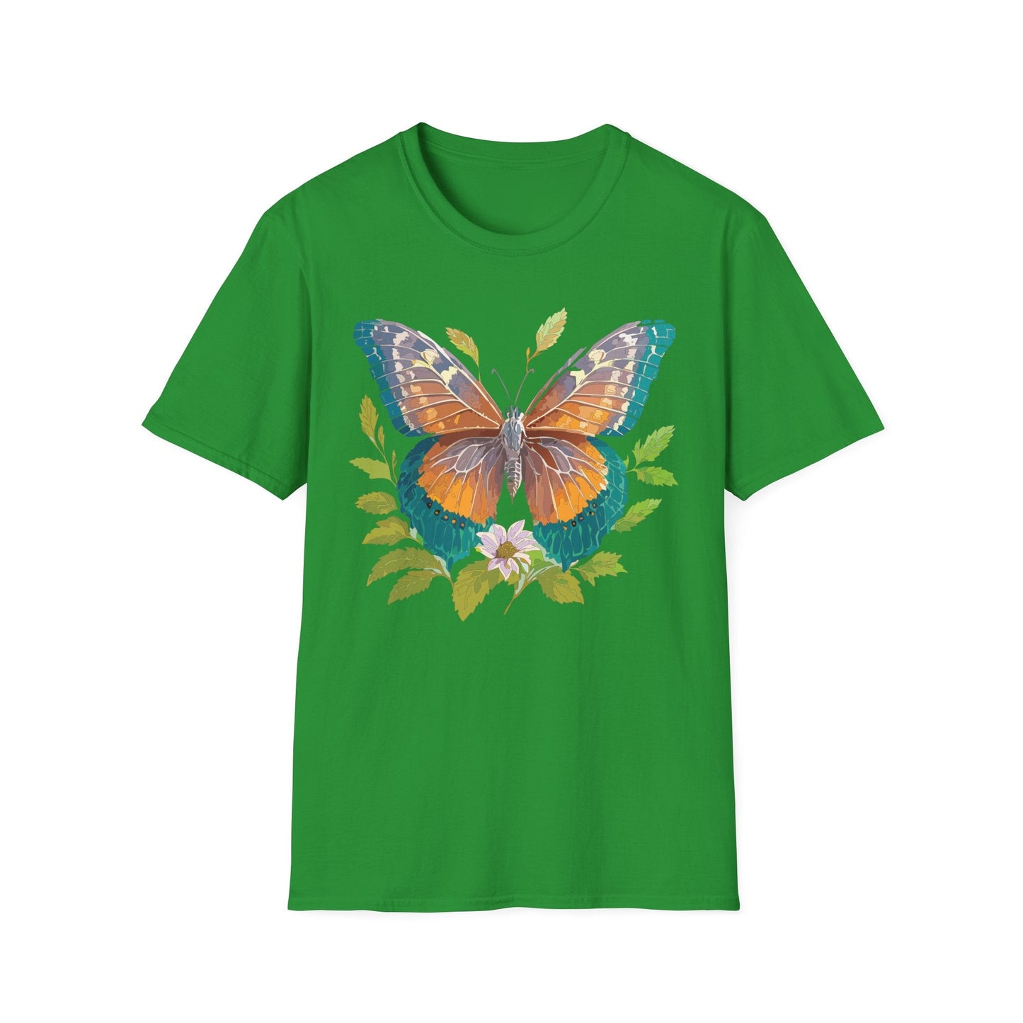 Unisex Butterfly Shirt With Monarch Design Cotton Tee Gildan 64000 Softstyle Comfort