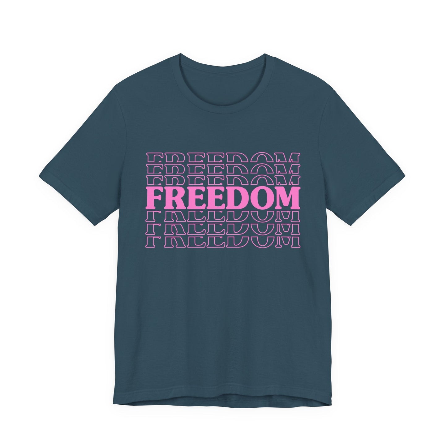 Freedom Text Graphic Unisex Cotton T-Shirt a8