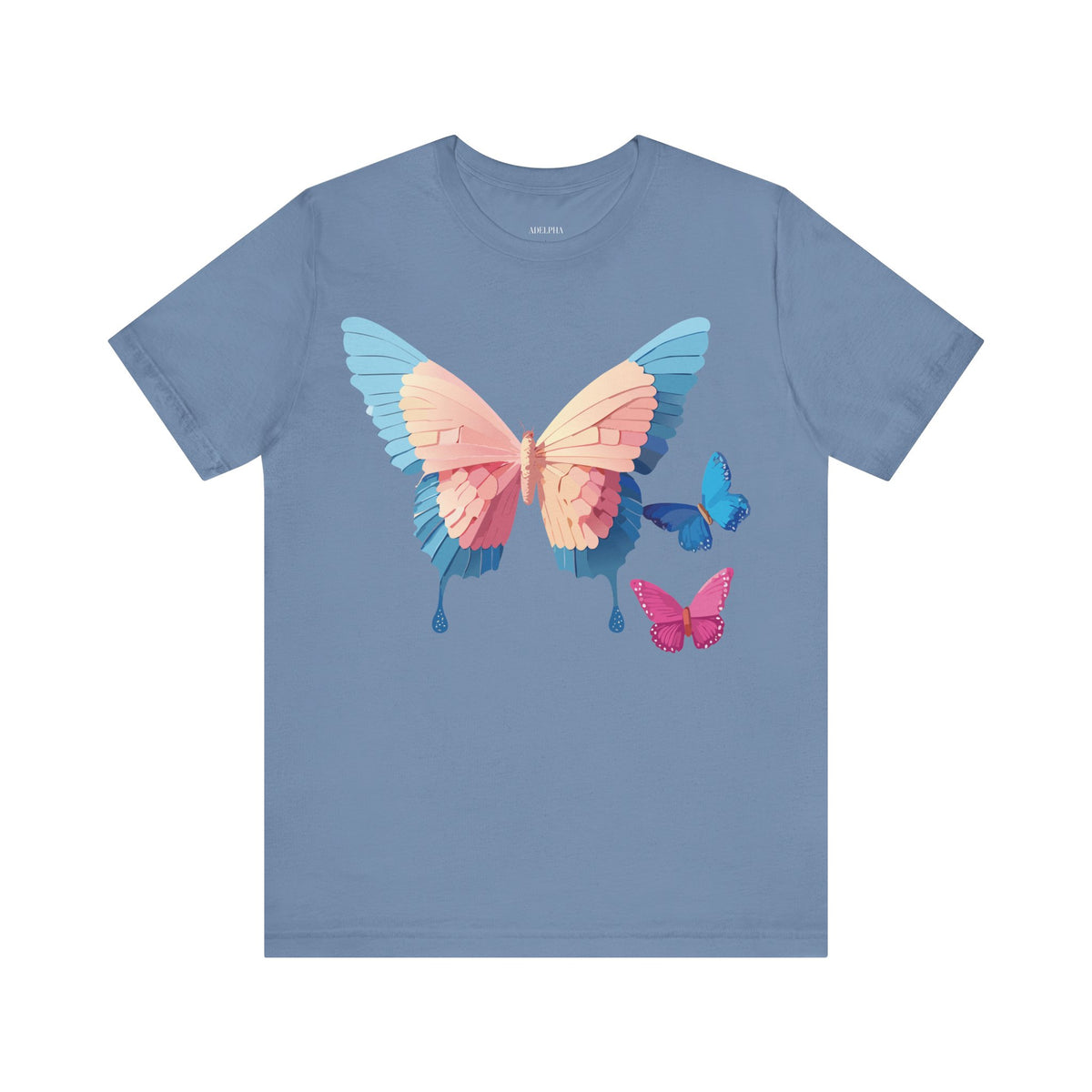 Butterfly Graphic Unisex Cotton Bella+Canvas Tee with Art Design n73