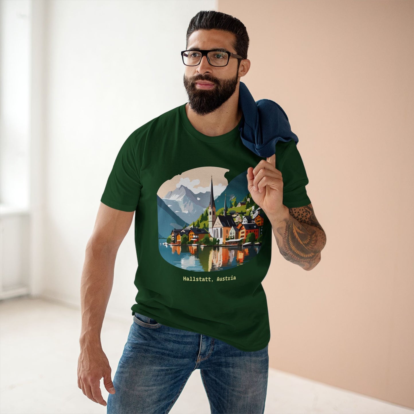 Austria Travel Shirt Unisex Premium Cotton Tee Featuring Original Art Design Retro2Nova