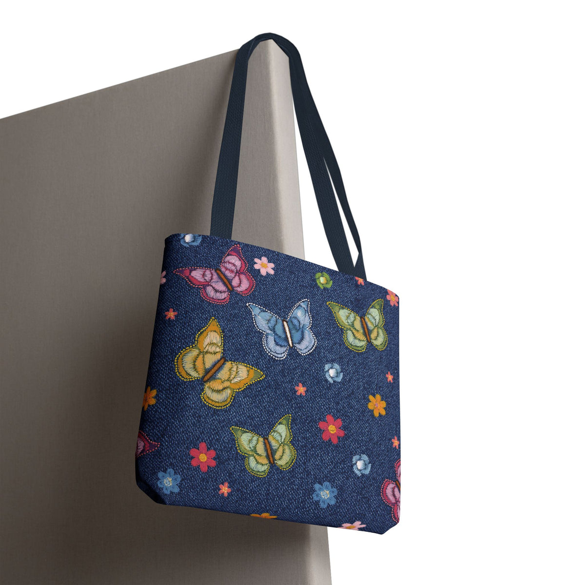 Denim Fabric Imitation Print Unisex Canvas Bag Poly Spun 3 Sizes Tote Bag 166