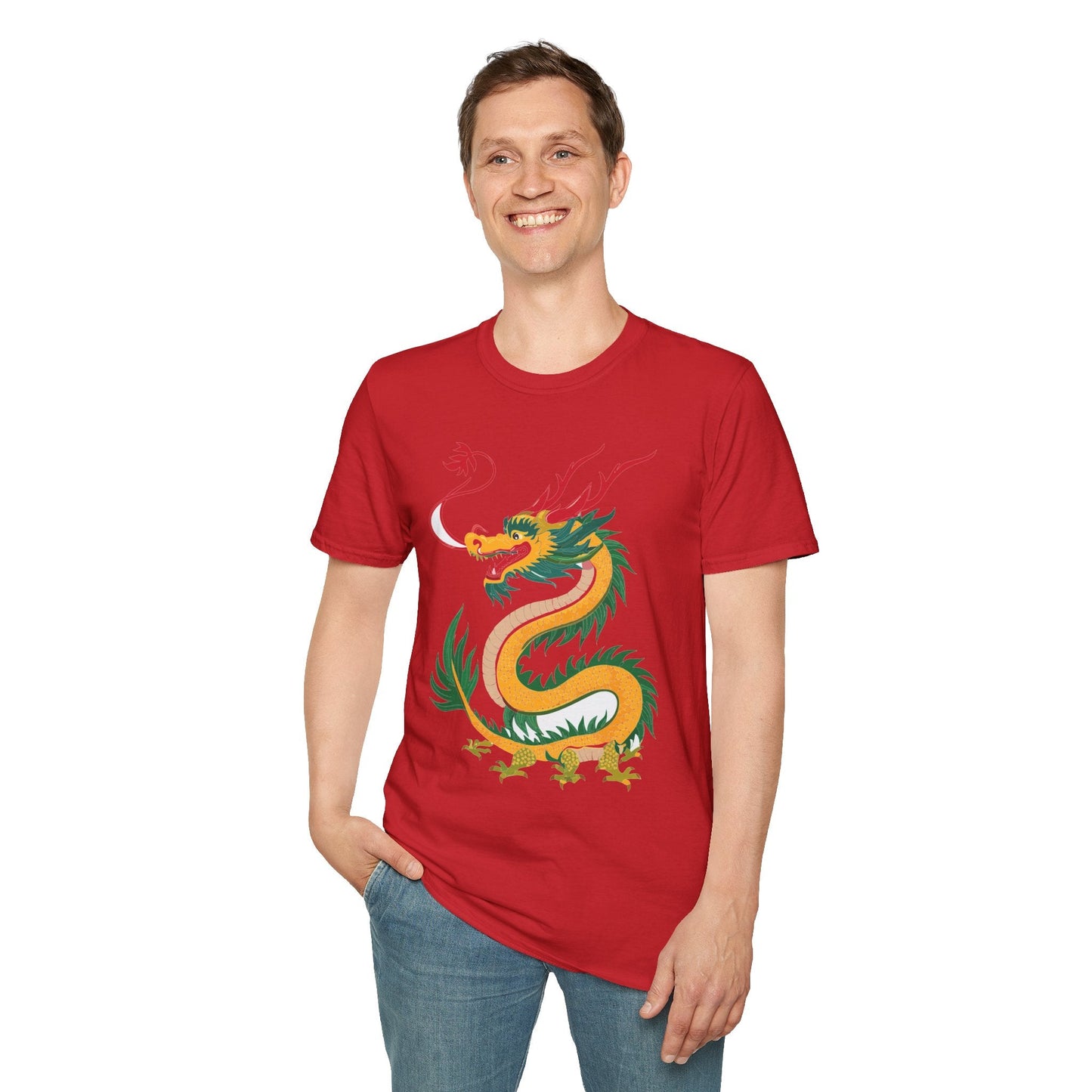 Dragon Graphic Unisex Cotton Softstyle Art Design Tee With Animals 7
