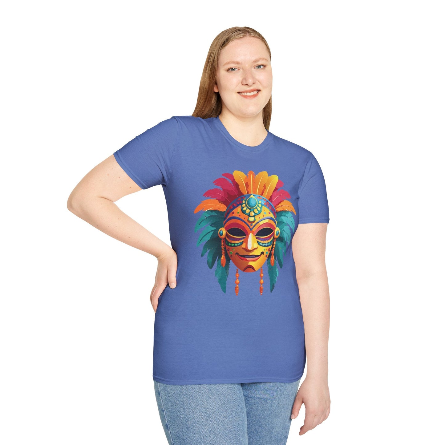 Mask Graphic Unisex Cotton Masquerade Design Artwork Tee 5