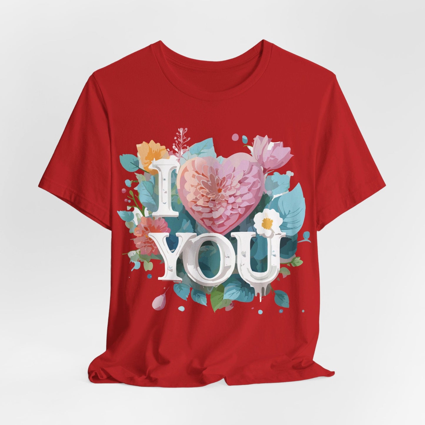 Valentine Day Graphic Unisex 100 Cotton Vintage Artwork with Love and Flower Design Tee 9