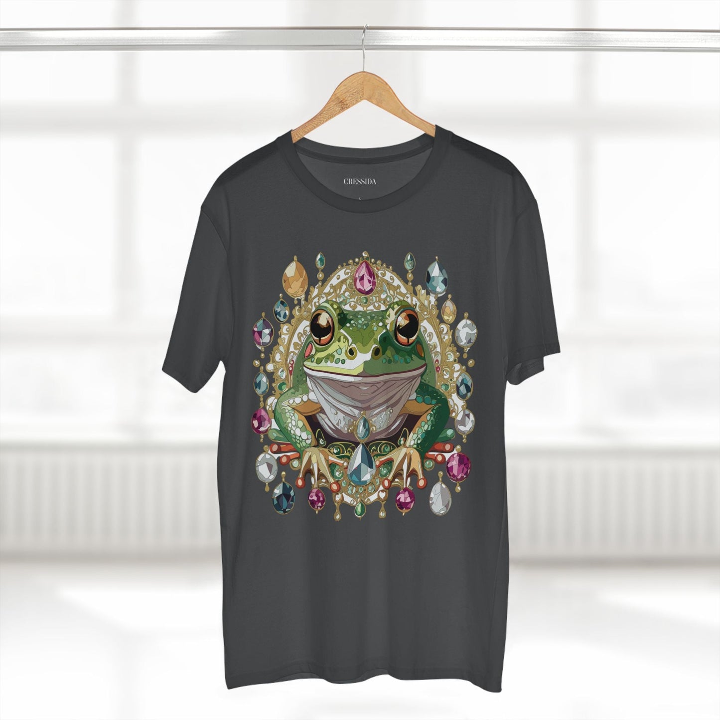 Frog Graphic Unisex 100 Cotton Tee With Unique Animal Golden Medallion Art Design 27
