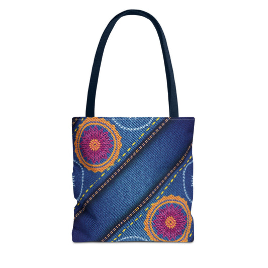 DIWALI DENIM PRINT CANVAS BAG HIGH-QUALITY 100% SPUN POLY 3 SIZES BAG-205-14