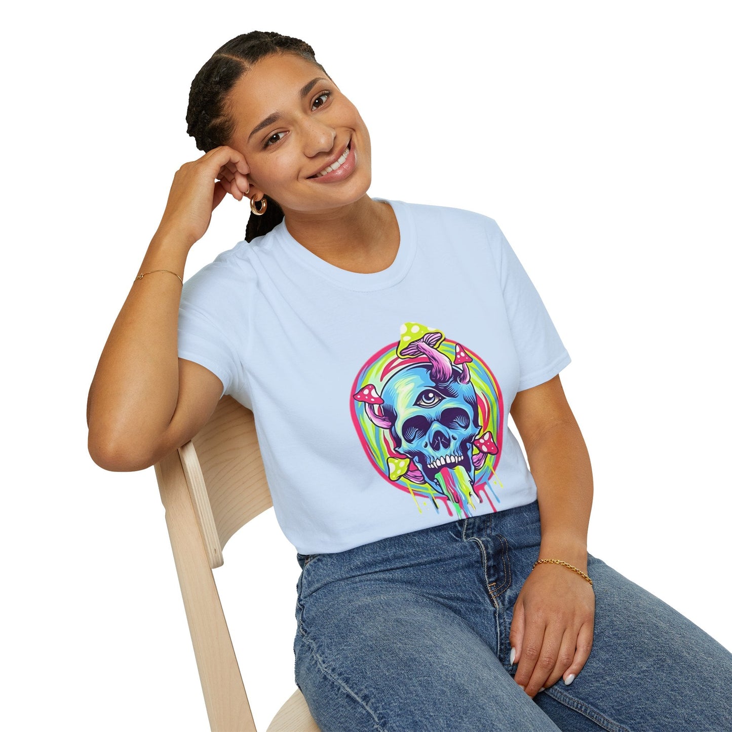 Unisex Skull Tee Shirt With Skeleton Design Cotton Softstyle 64000 T Shirt Premium Cotton Tee