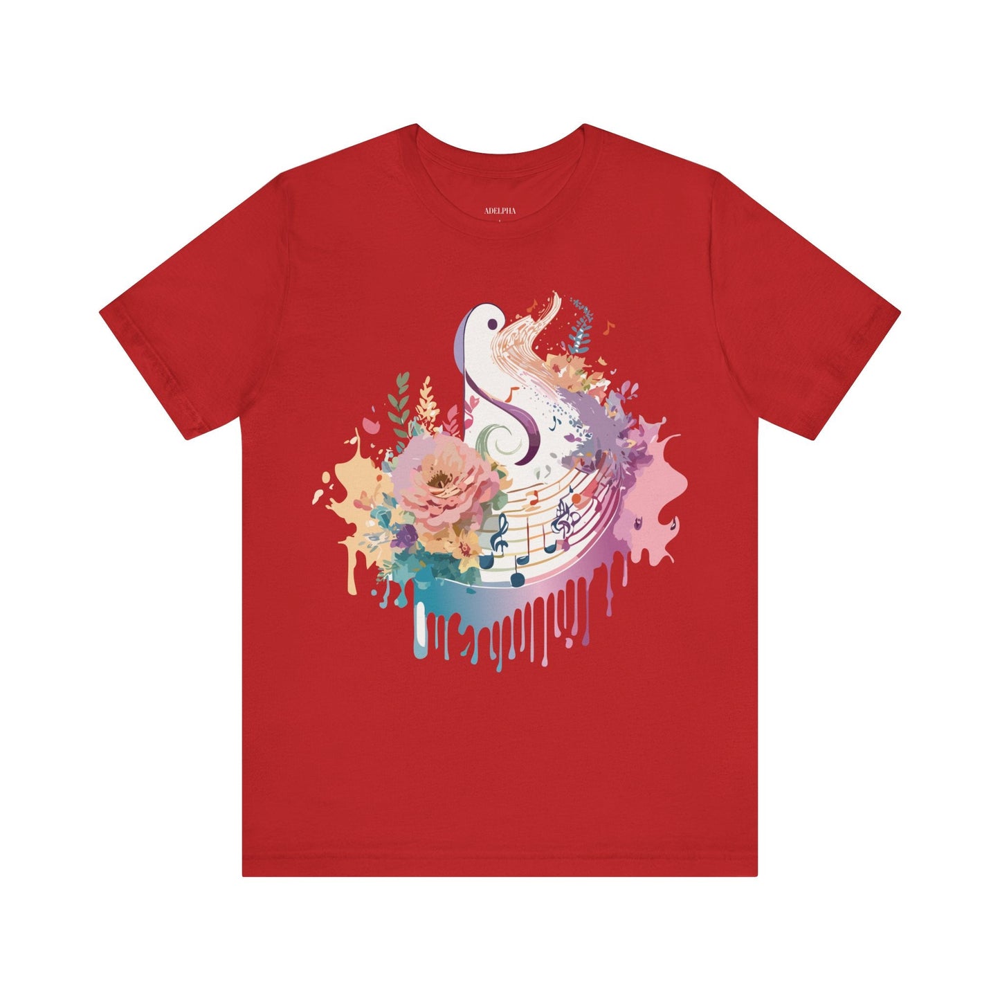 Adelpha Graphic Tee Unisex Short Sleeve Vintage Inspired Artwork Music Theme T Shirt