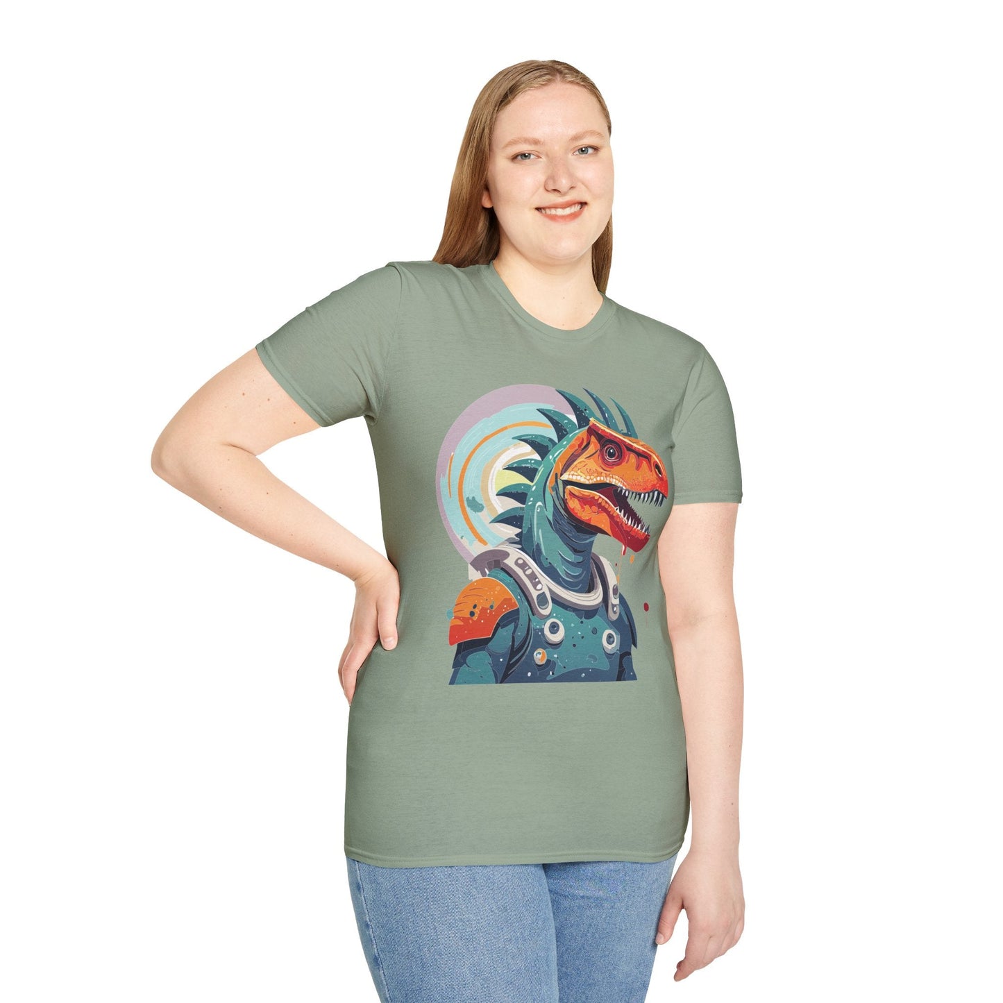 Unisex Gildan Softstyle 64000 Alien T Shirt With Cosmos Space Alien Art Graphic Tee