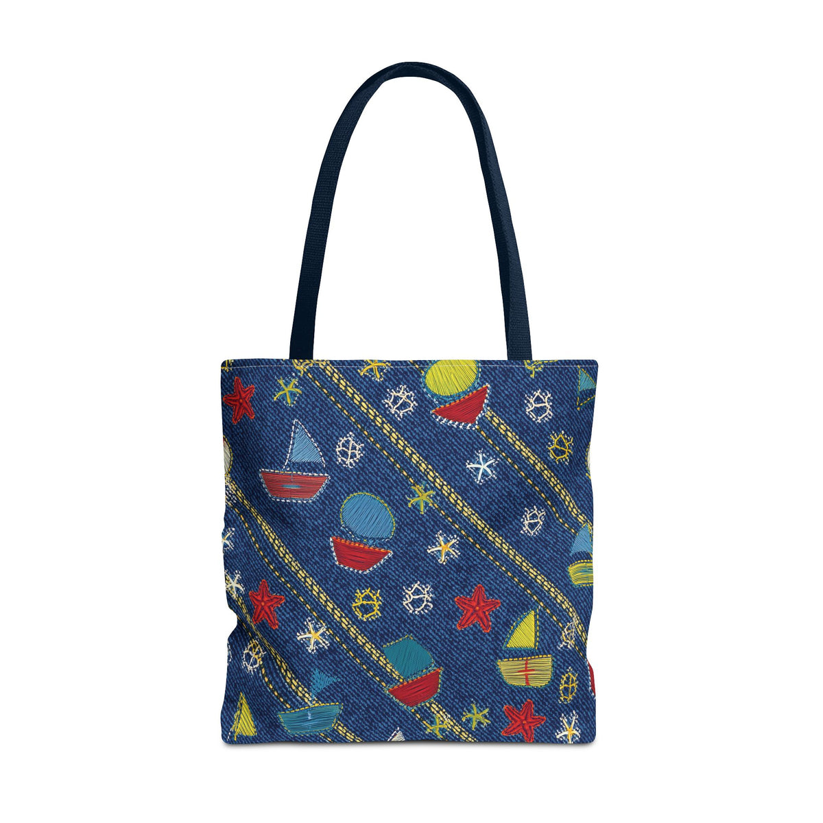 Denim Fabric Imitation Print Unisex Canvas Bag Poly Spun 3 Sizes Tote Bag 182-15