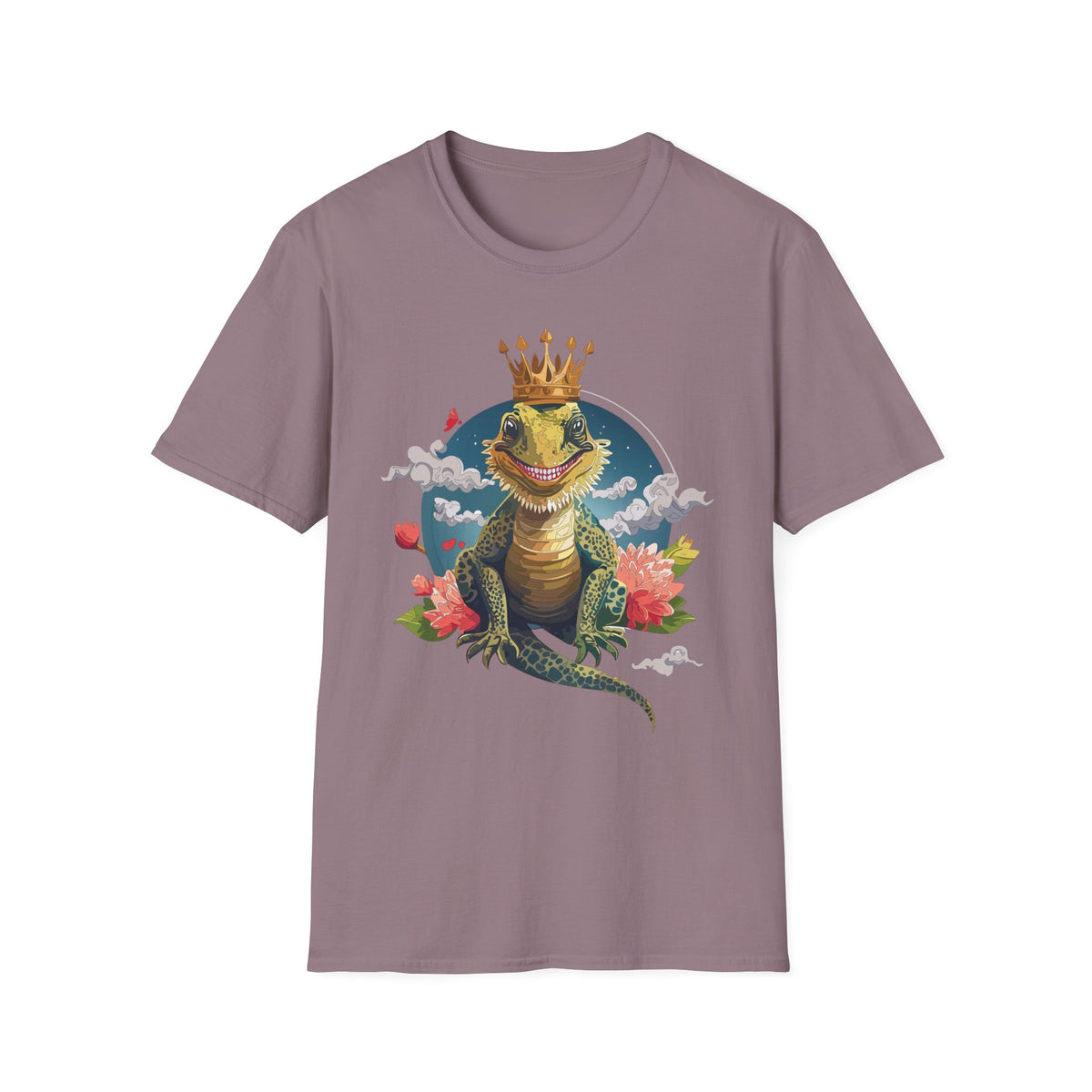 Crowned Lizard King T-Shirt | Royal Gecko Illustration