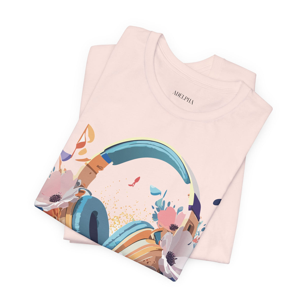 Music Graphic Unisex Cotton Bella+Canvas Tee with Art Design m140