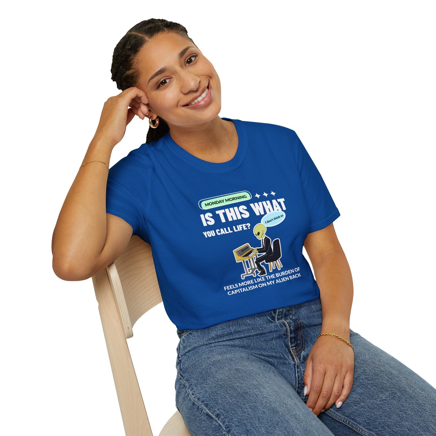Alien Office Worker T-Shirt Unisex Cotton