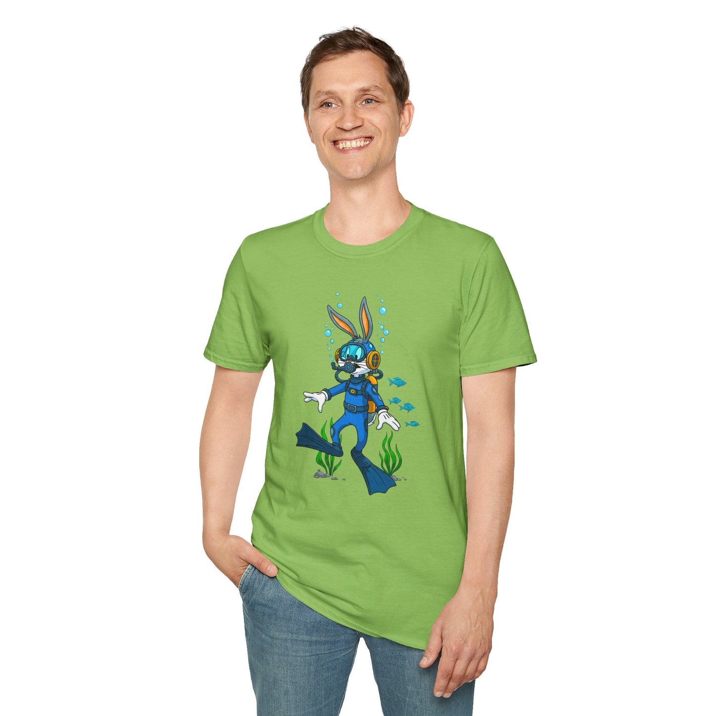 Cartoon Bunny Graphic Unisex Cotton Animal Animation Artwork Design Tee 18