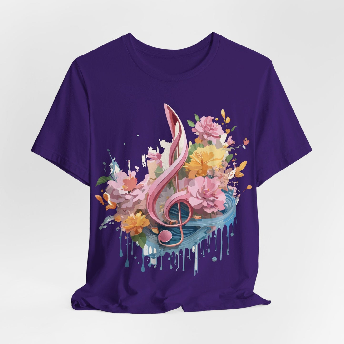Music Graphic Unisex 100 Cotton Vintage Art with Musical Elements Tee 139