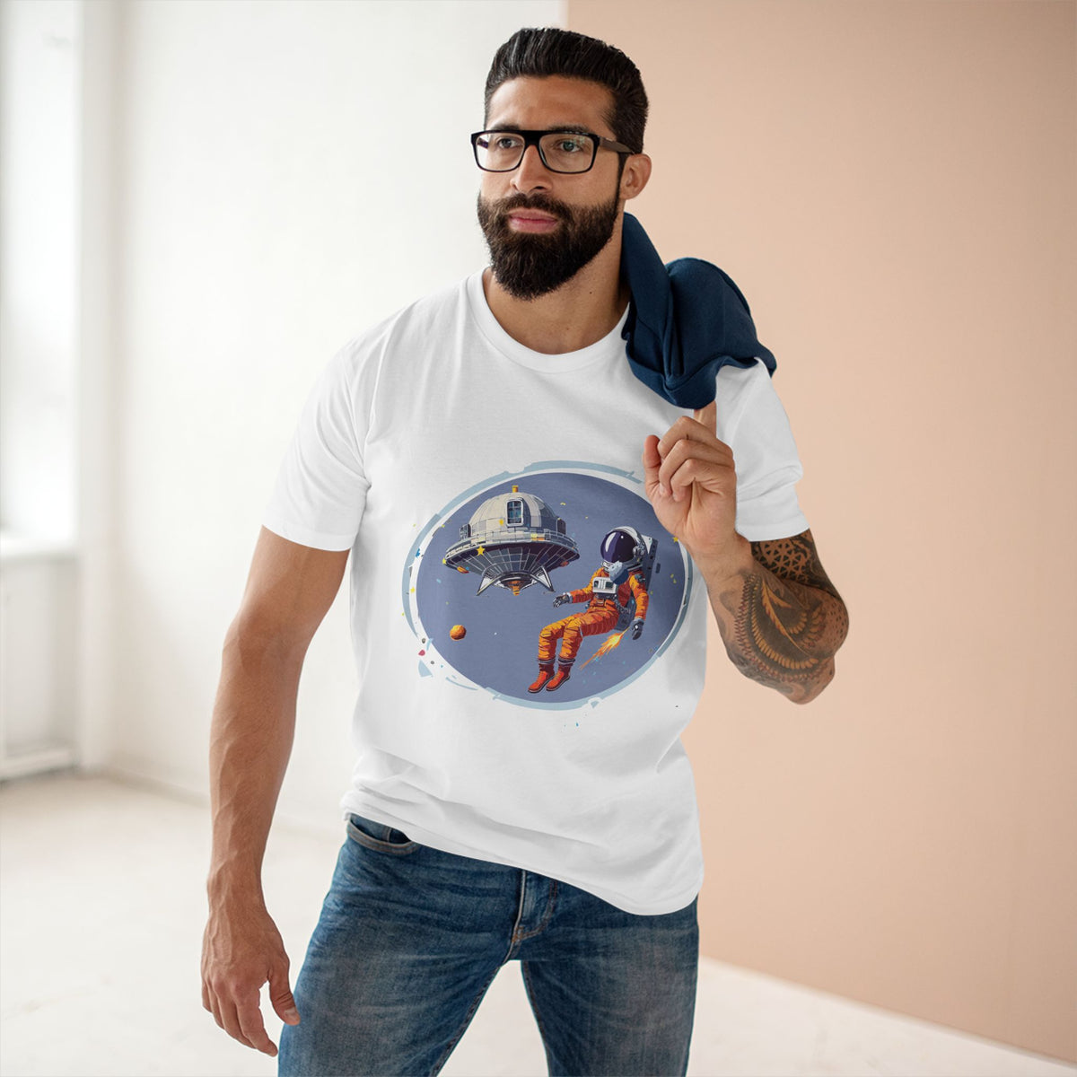 Cosmos Astronaut Graphic Tee Staple Unisex 100 Cotton Tee Shirt - CS-12