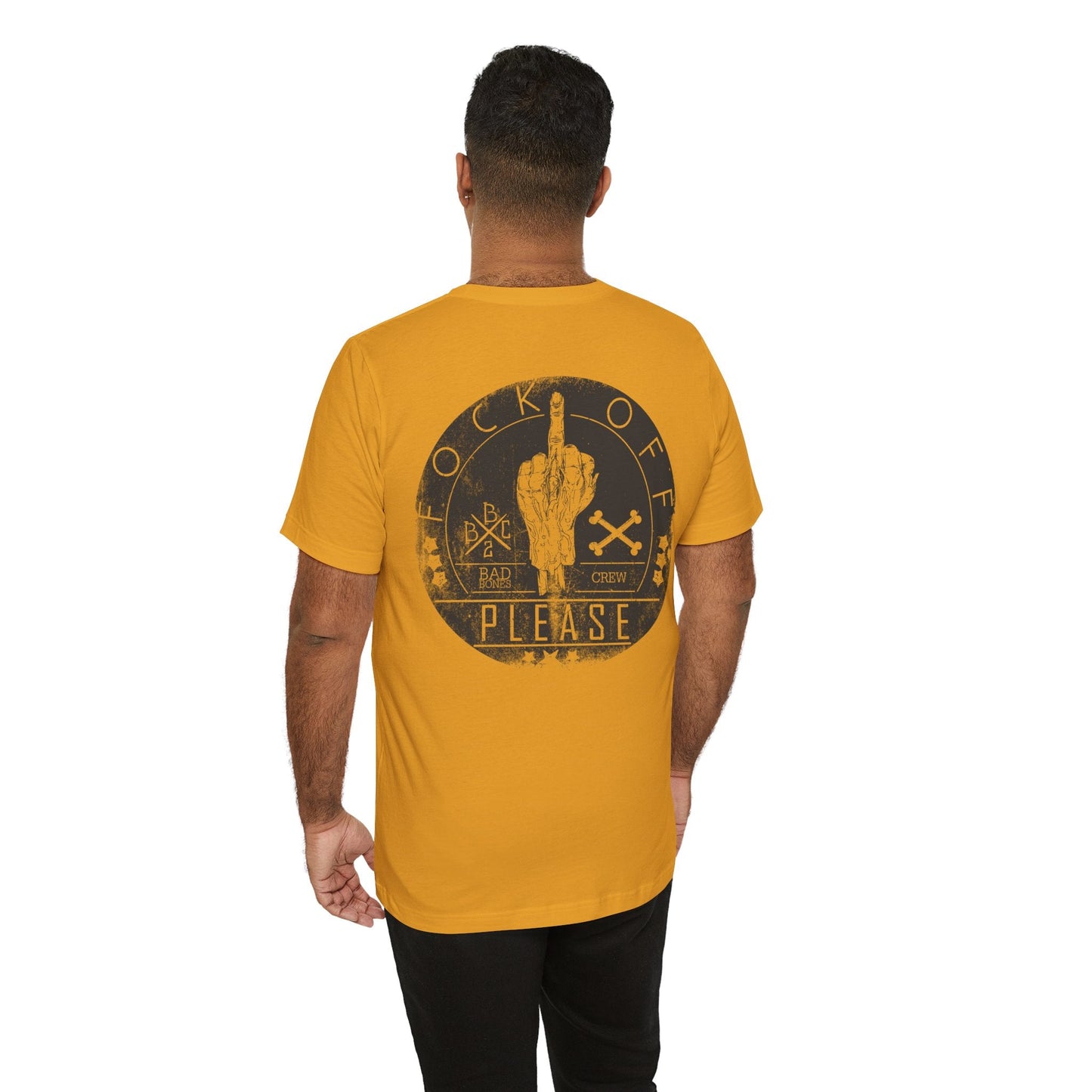 Middle Finger Skull Graphic Design Unisex Cotton T-Shirt A-11