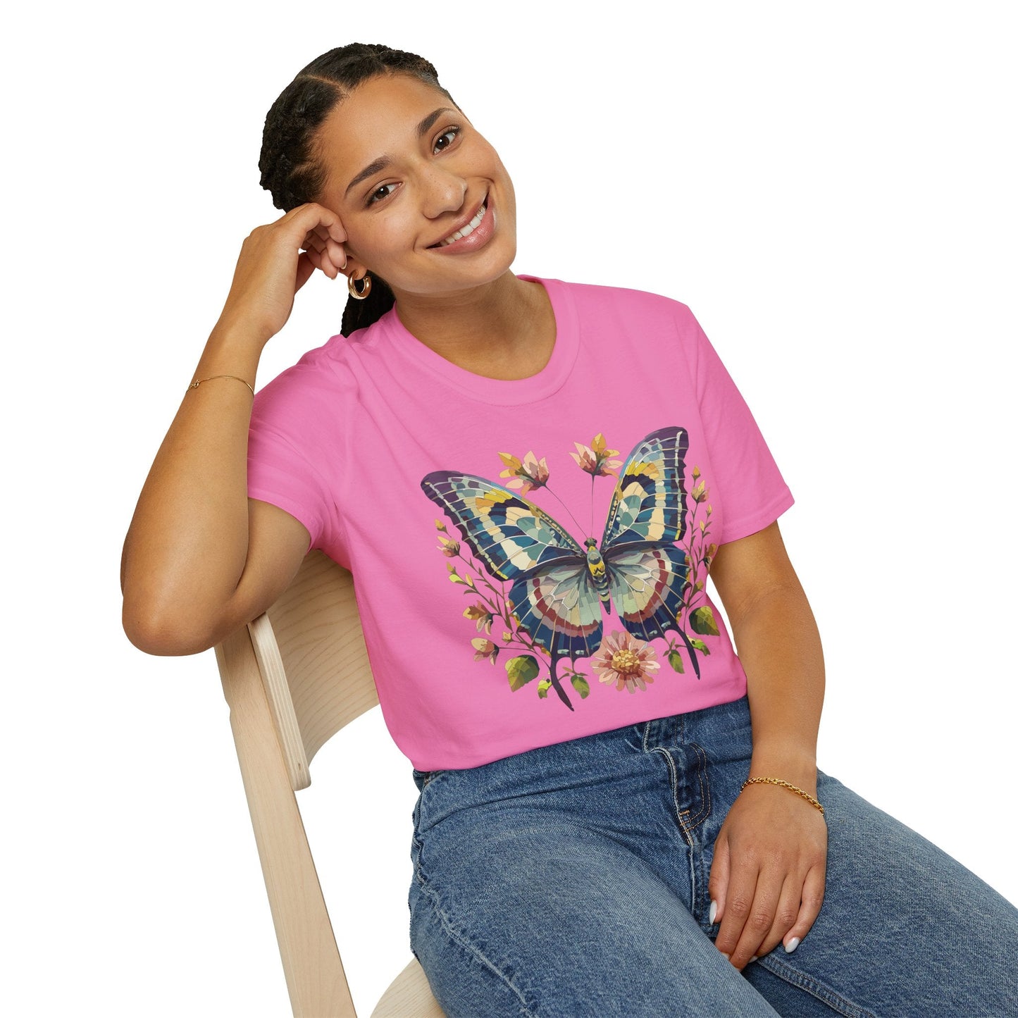 Butterfly Shirt Unisex T Shirt With Monarch Design Gildan Softstyle 64000 Ring Spun Cotton Tee