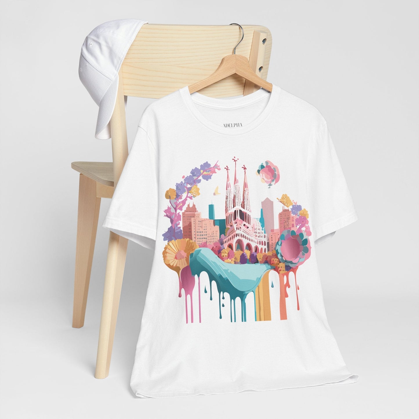 Unisex Graphic Tee Barcelona Design By Adelpha Vintage Artwork Unisex Jersey Short Sleeve Shirt